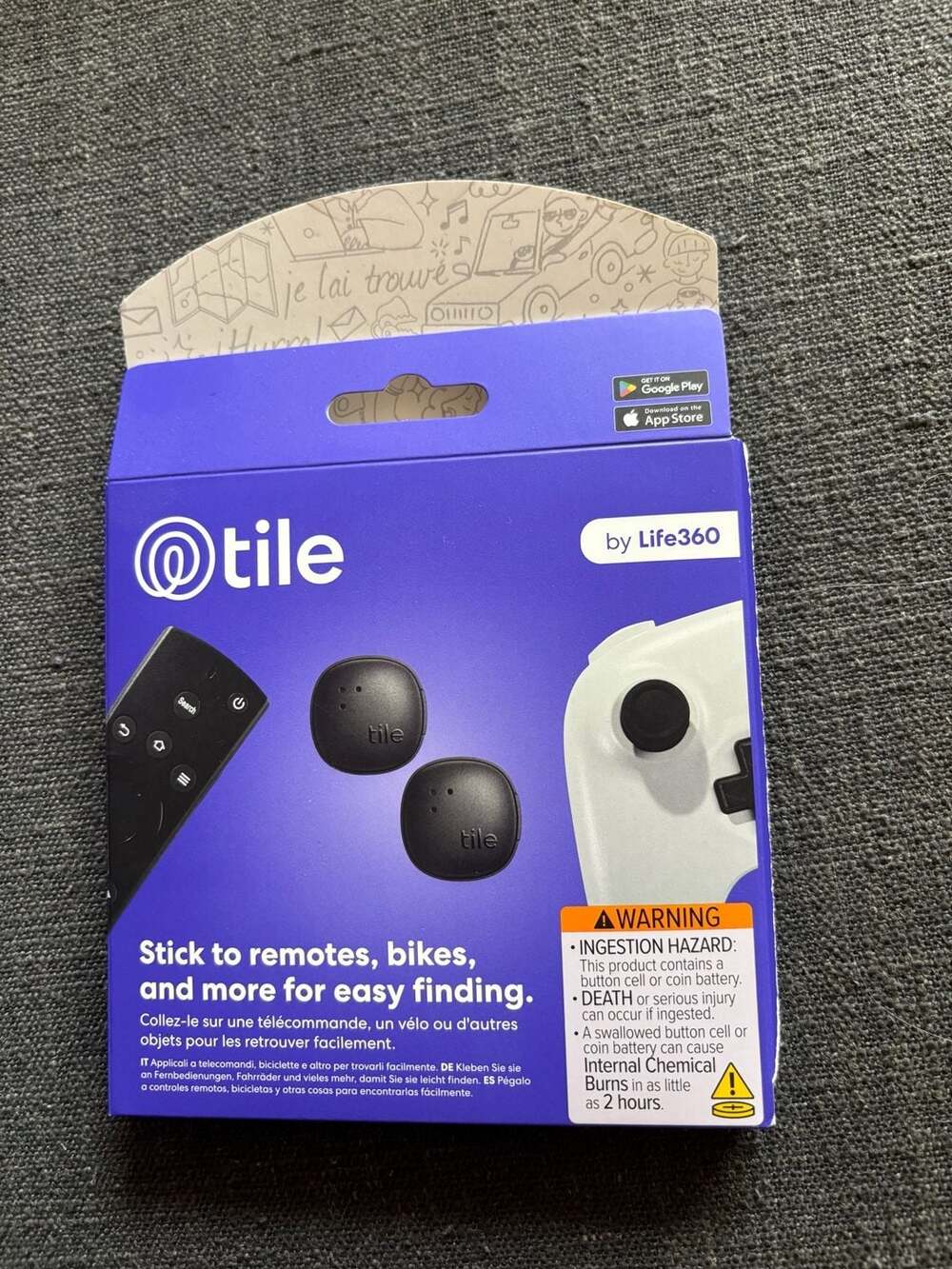 Tile Sticker (2024) Bluetooth Tracker, 1 tile Black